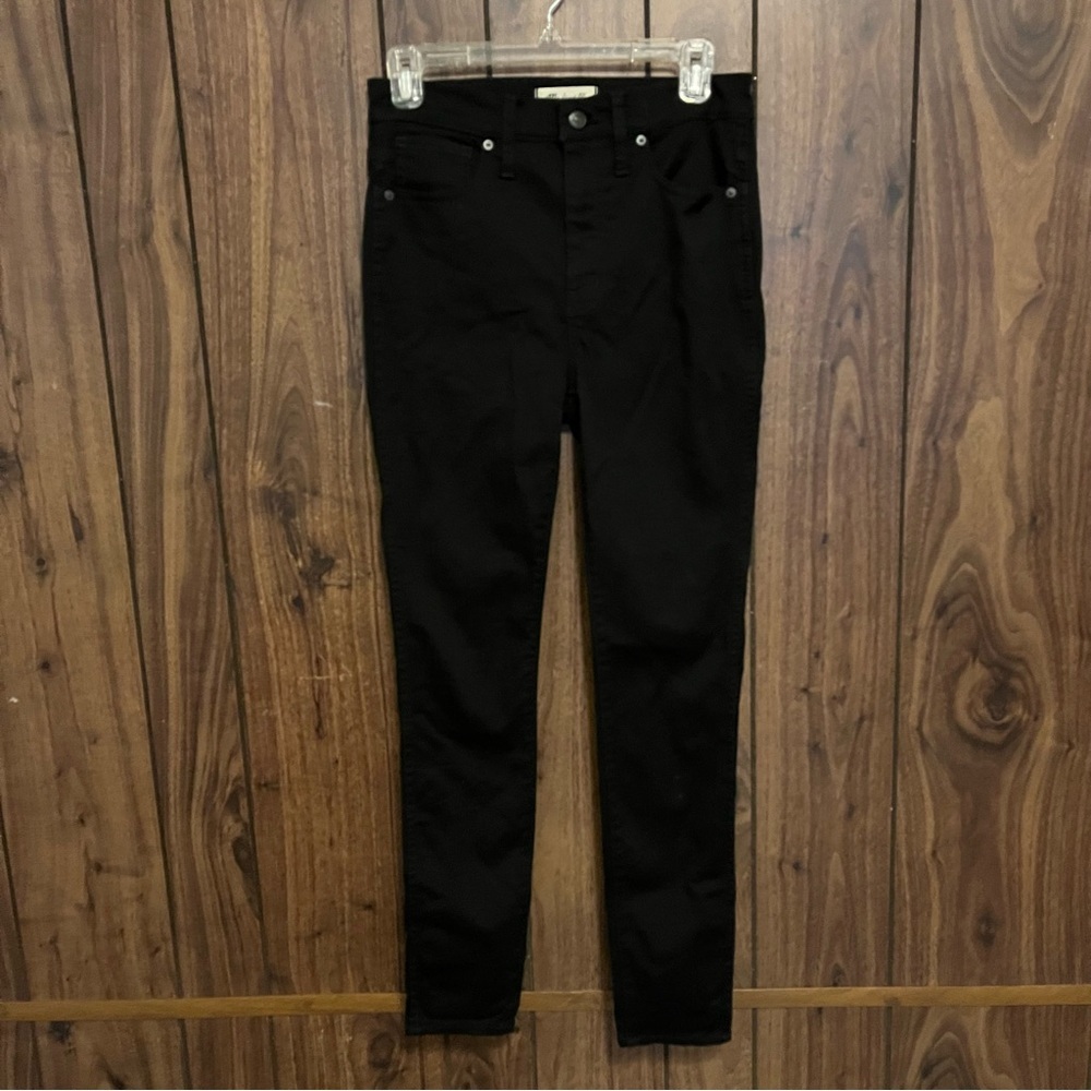 Madewell Womens Black 10" High Rise Denim Stretch Skinny Jeans Sz 27